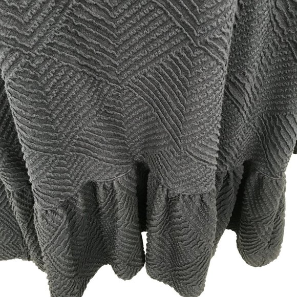 Maeve Womens Navy Blue Thick Embossed Peplum 3/4 Sleeve Scoop Neck Top Size M - Picture 4 of 9